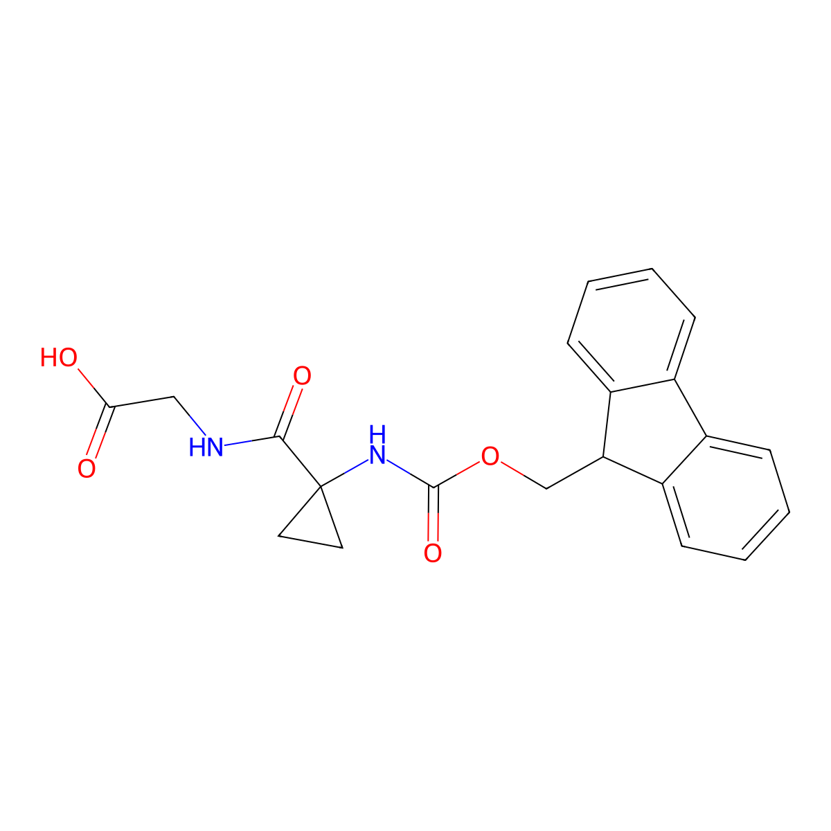2-{[1-({[(9H-fluoren-9-yl)methoxy]carbonyl}amino)cyclopropyl]formamido}acetic acid molecular structure, CAS 2171830-93-4