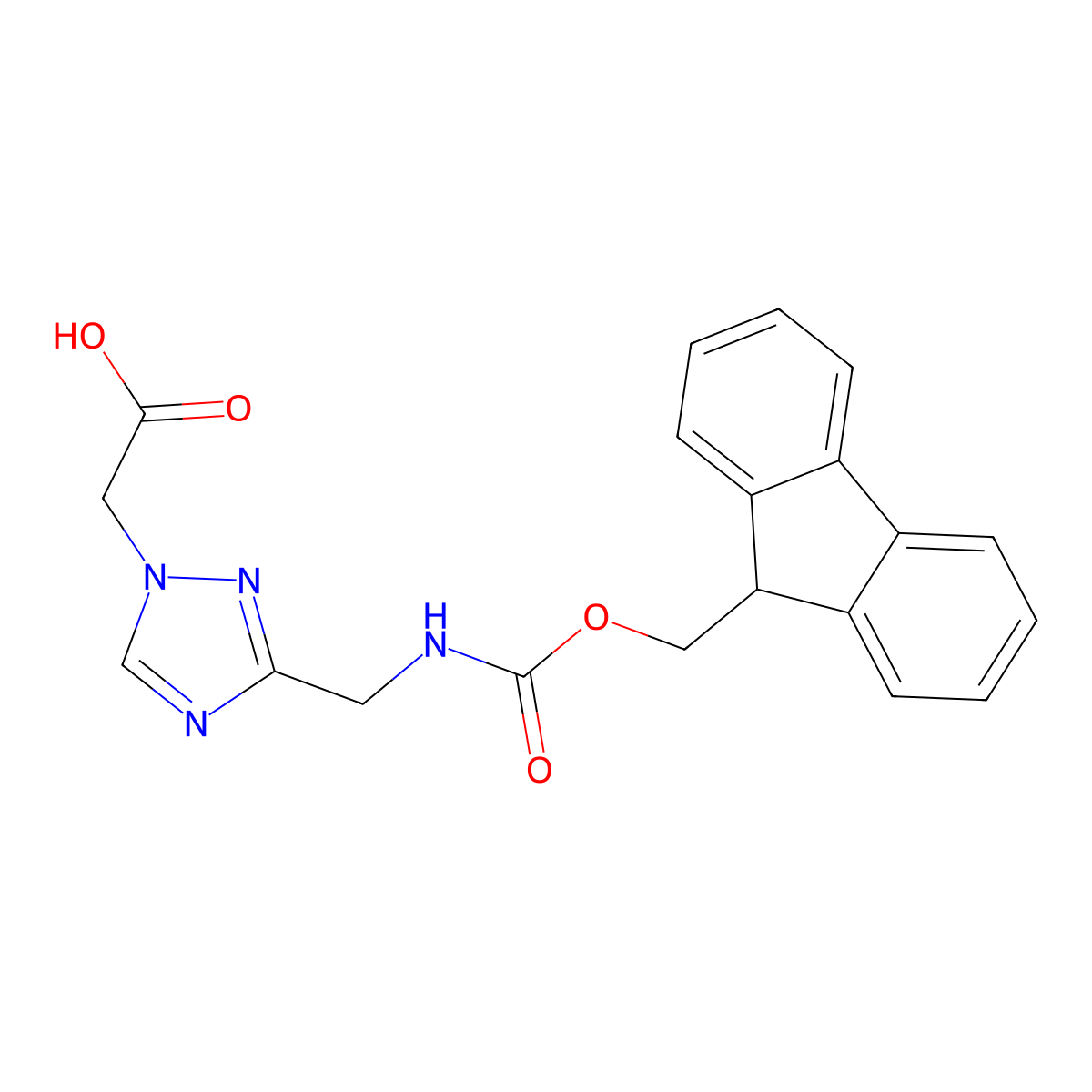 2-{3-[({[(9H-fluoren-9-yl)methoxy]carbonyl}amino)methyl]-1H-1,2,4-triazol-1-yl}acetic acid molecular structure, CAS 2171833-34-2