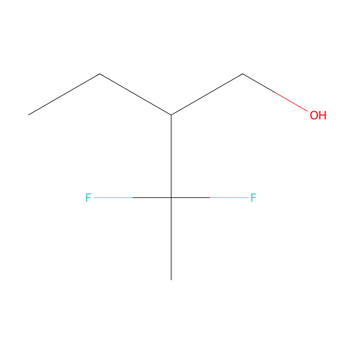 2-Ethyl-3,3-difluorobutan-1-ol molecular structure, CAS 2171834-95-8