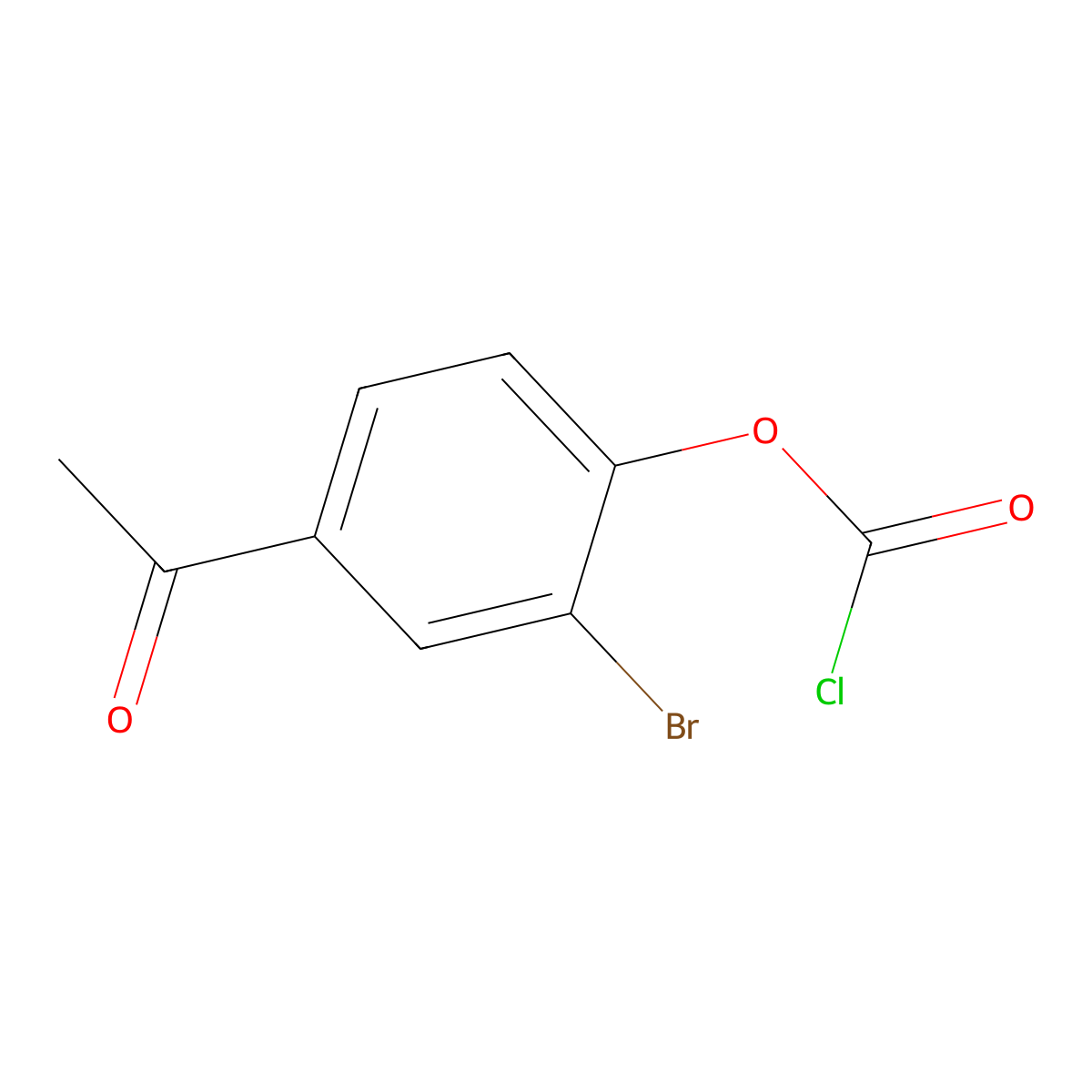 4-Acetyl-2-bromophenyl chloroformate molecular structure, CAS 2171838-65-4