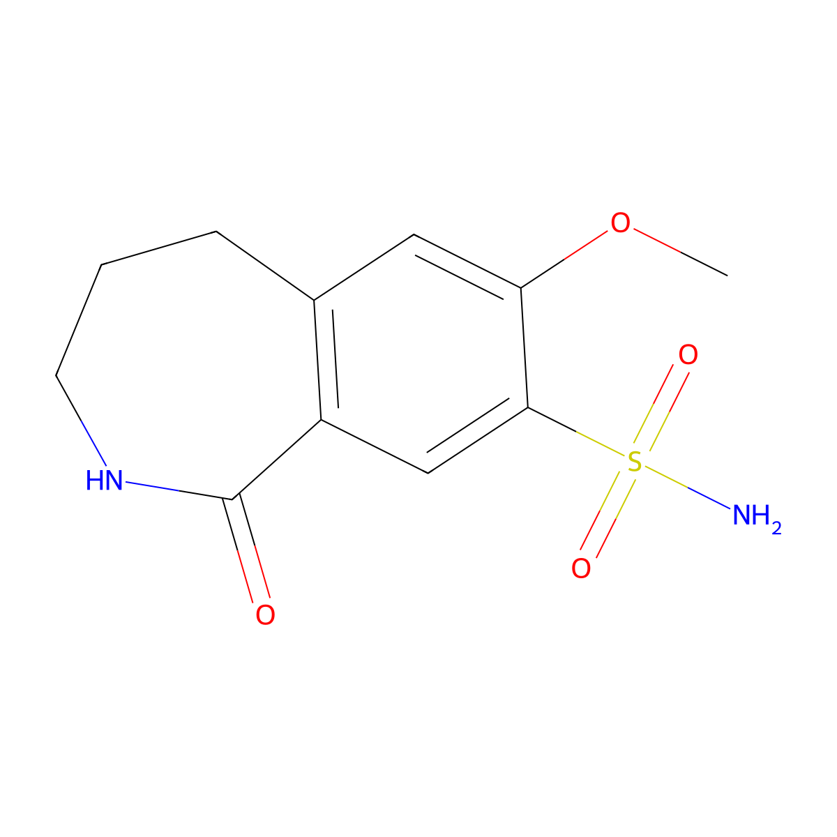 7-methoxy-1-oxo-2,3,4,5-tetrahydro-1H-2-benzazepine-8-sulfonamide molecular structure, CAS 2171839-77-1