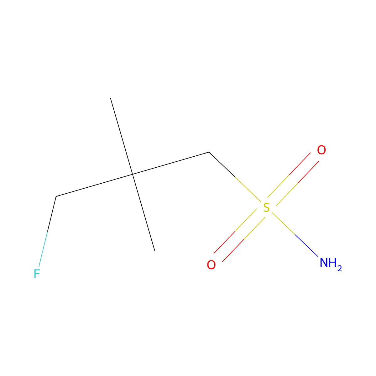 3-Fluoro-2,2-dimethylpropane-1-sulfonamide molecular structure, CAS 2171839-98-6