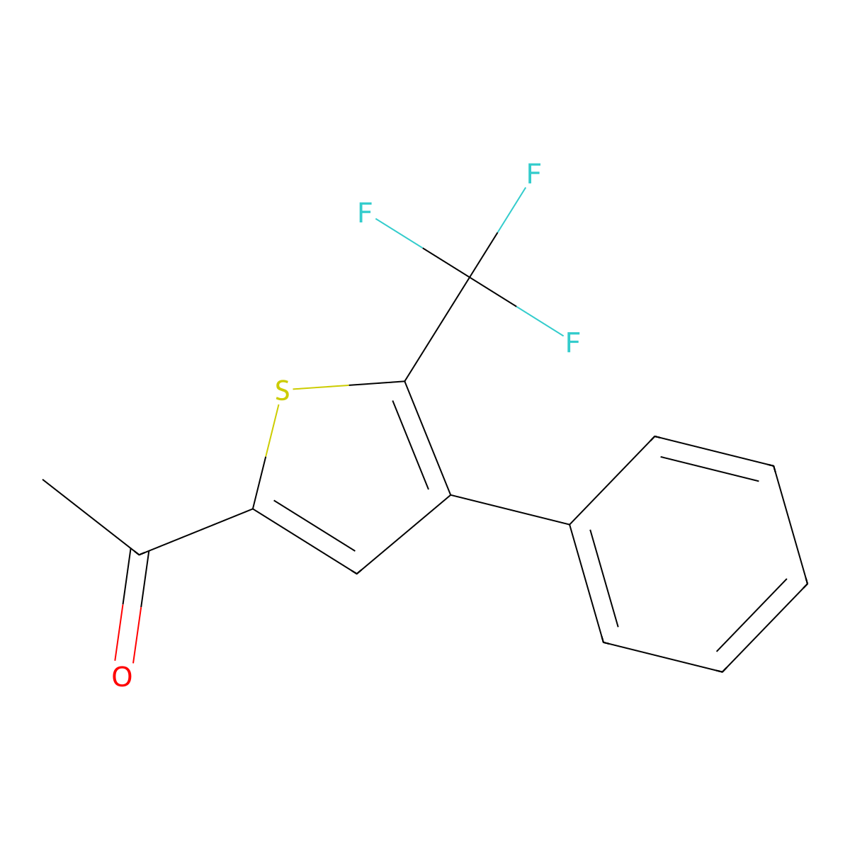1-[4-Phenyl-5-(trifluoromethyl)-2-thienyl]ethan-1-one molecular structure, CAS 217184-77-5