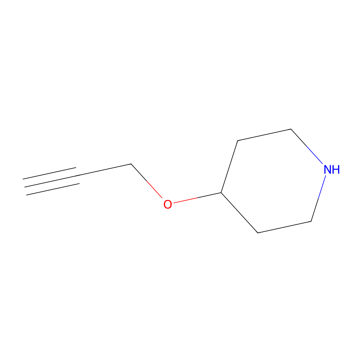 4-(Prop-2-yn-1-yloxy)piperidine molecular structure, CAS 217184-88-8