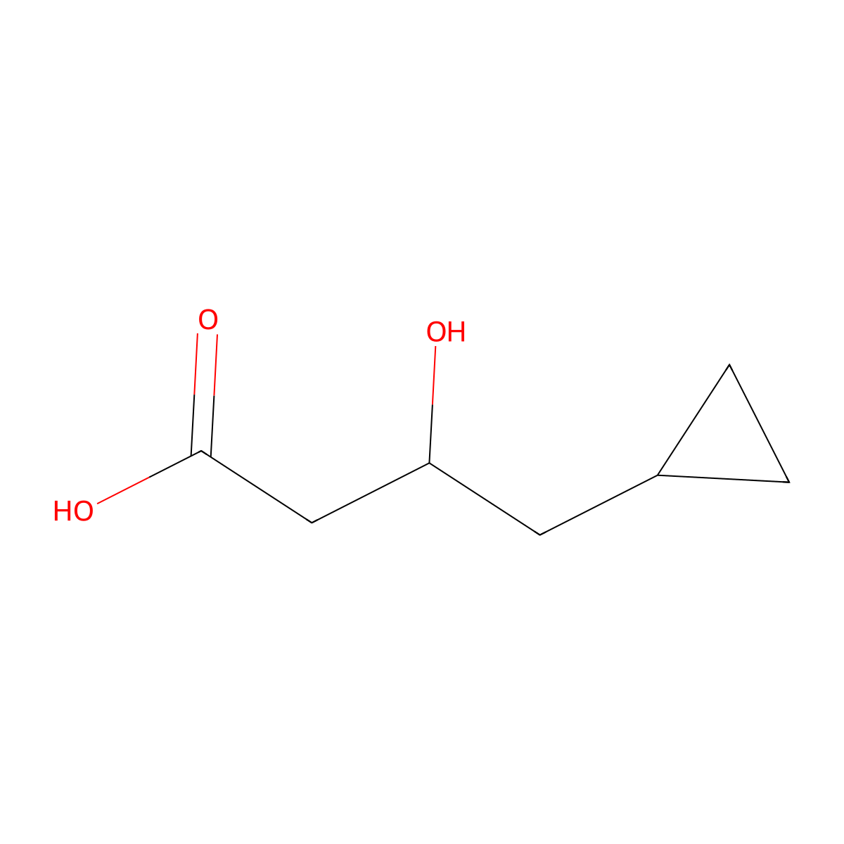4-Cyclopropyl-3-hydroxybutanoic acid molecular structure, CAS 2171843-31-3