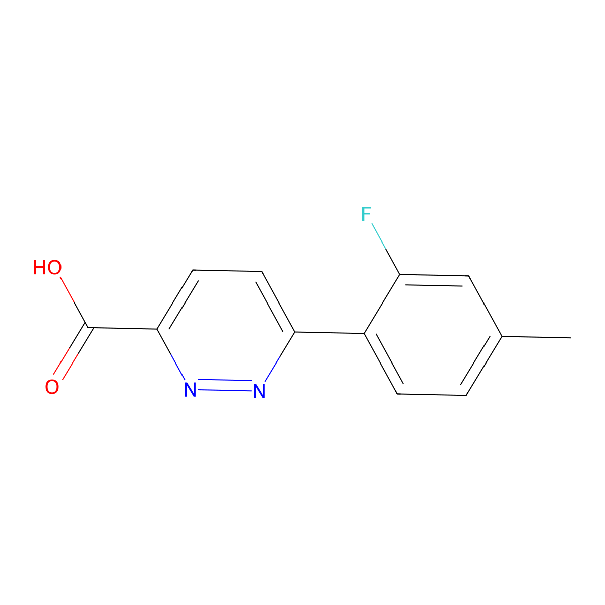 6-(2-Fluoro-4-methylphenyl)pyridazine-3-carboxylic acid molecular structure, CAS 2171843-33-5