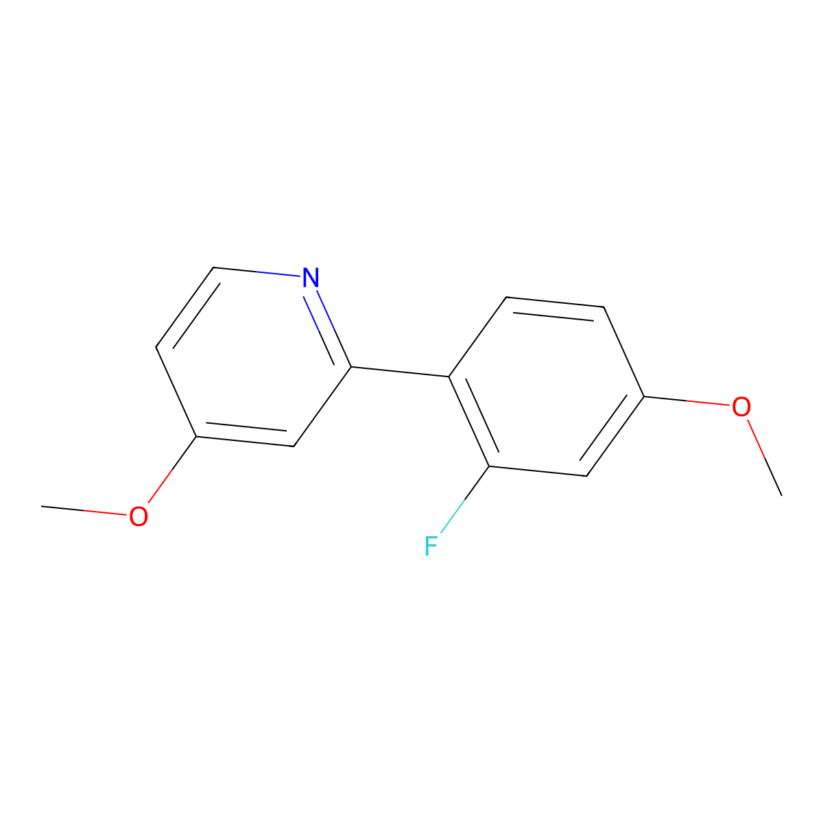 2-(2-Fluoro-4-methoxyphenyl)-4-methoxypyridine molecular structure, CAS 2171843-57-3