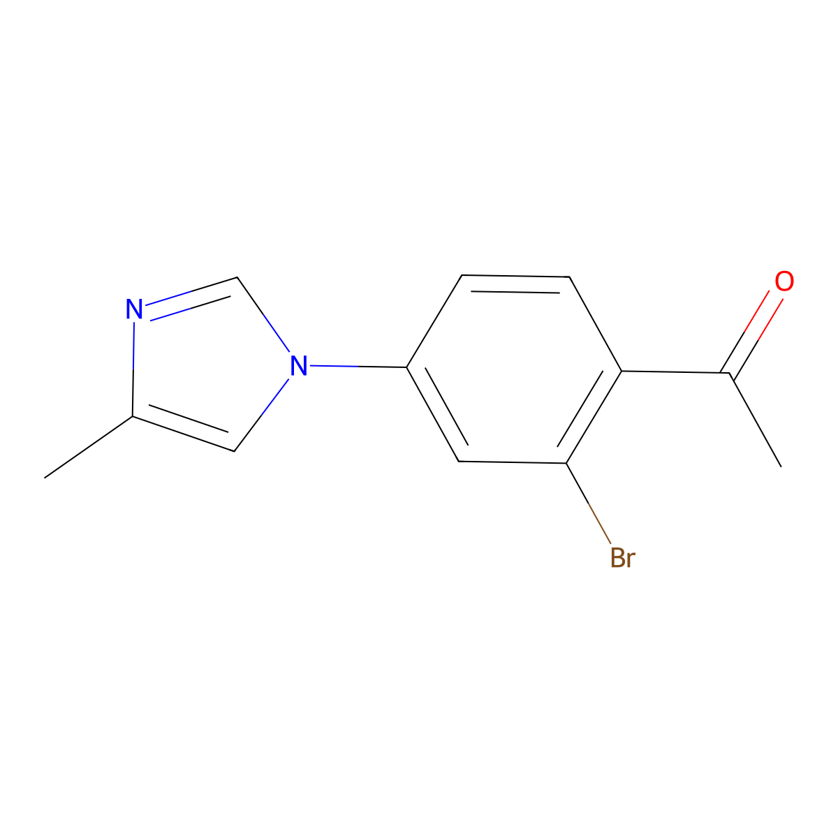 1-[2-bromo-4-(4-methyl-1H-imidazol-1-yl)phenyl]ethan-1-one molecular structure, CAS 2171851-26-4