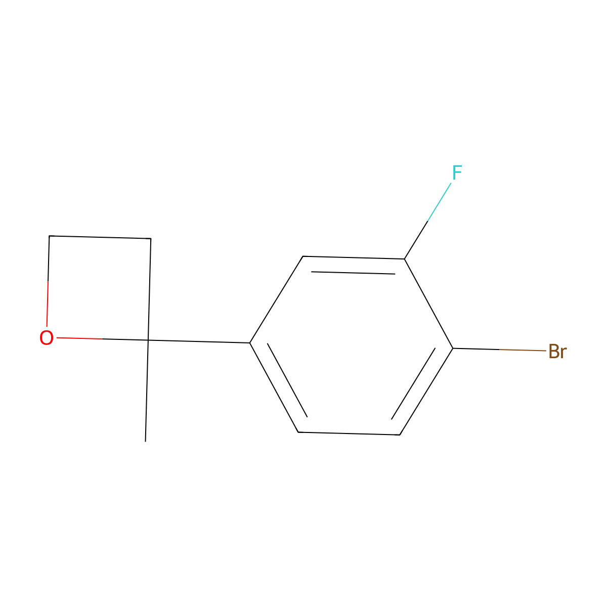 2-(4-Bromo-3-fluorophenyl)-2-methyloxetane molecular structure, CAS 2171854-01-4