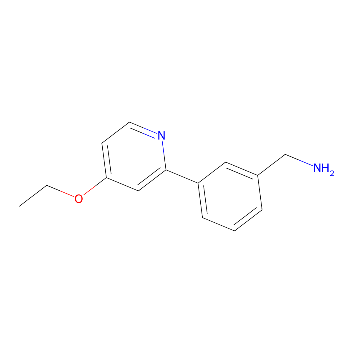 [3-(4-Ethoxypyridin-2-yl)phenyl]methanamine molecular structure, CAS 2171859-27-9
