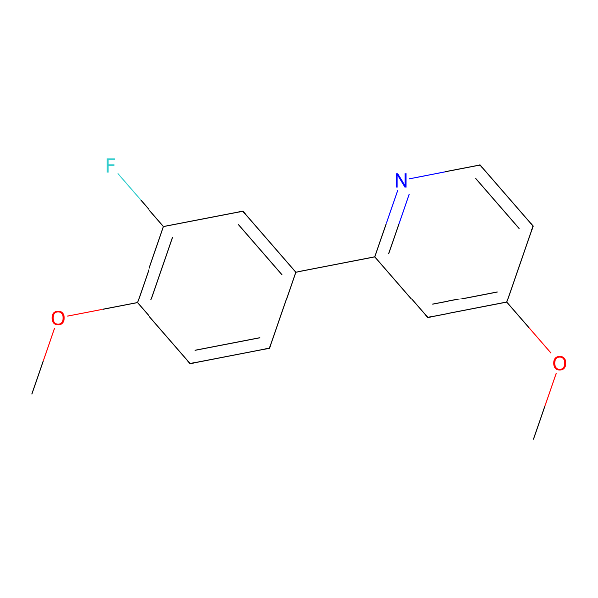 2-(3-Fluoro-4-methoxyphenyl)-4-methoxypyridine molecular structure, CAS 2171860-26-5