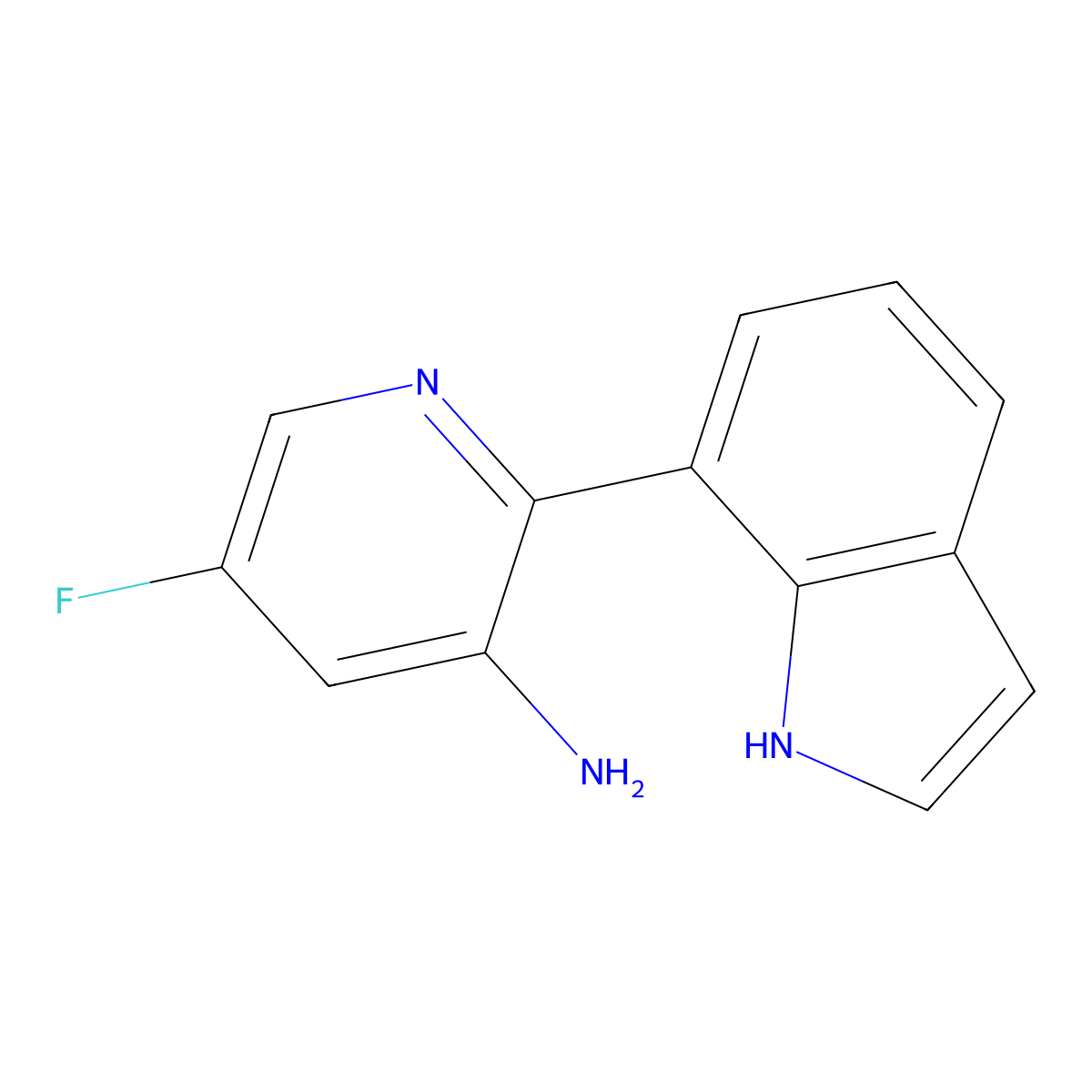 5-fluoro-2-(1H-indol-7-yl)pyridin-3-amine molecular structure, CAS 2171860-31-2