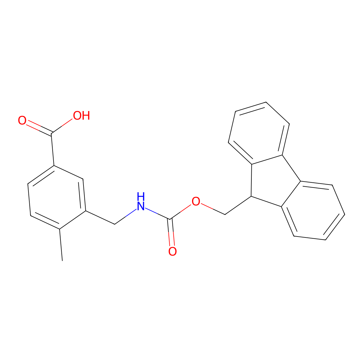3-[({[(9H-fluoren-9-yl)methoxy]carbonyl}amino)methyl]-4-methylbenzoicacid molecular structure, CAS 2171862-11-4