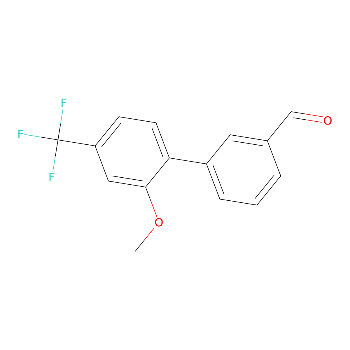 3-[2-Methoxy-4-(trifluoromethyl)phenyl]benzaldehyde molecular structure, CAS 2171862-30-7