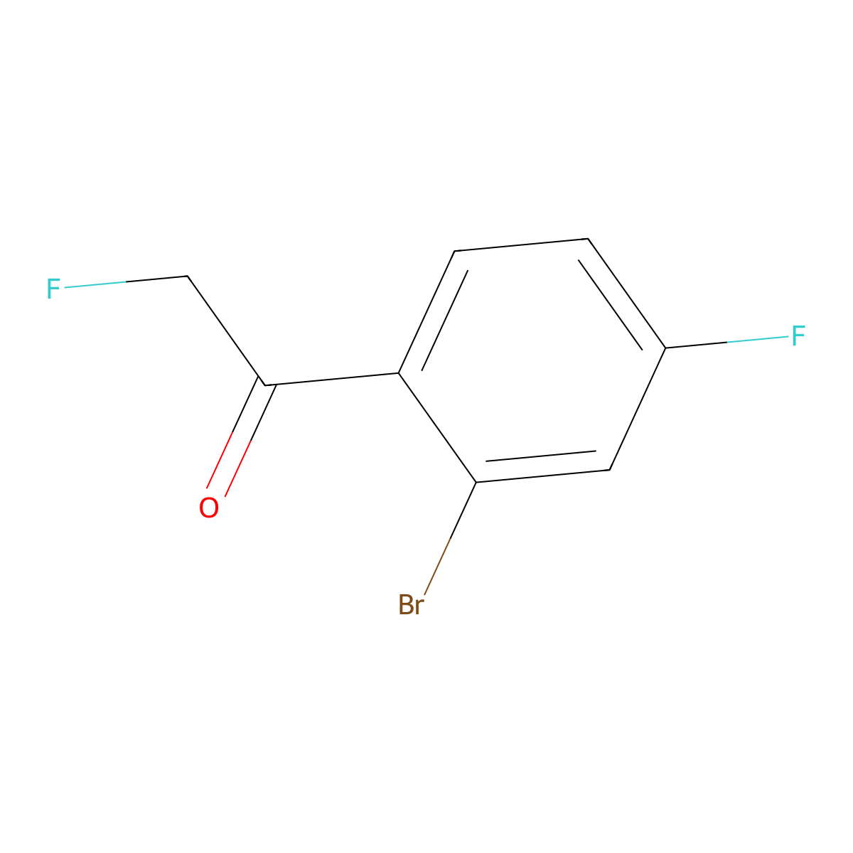 1-(2-Bromo-4-fluorophenyl)-2-fluoroethan-1-one molecular structure, CAS 2171866-15-0