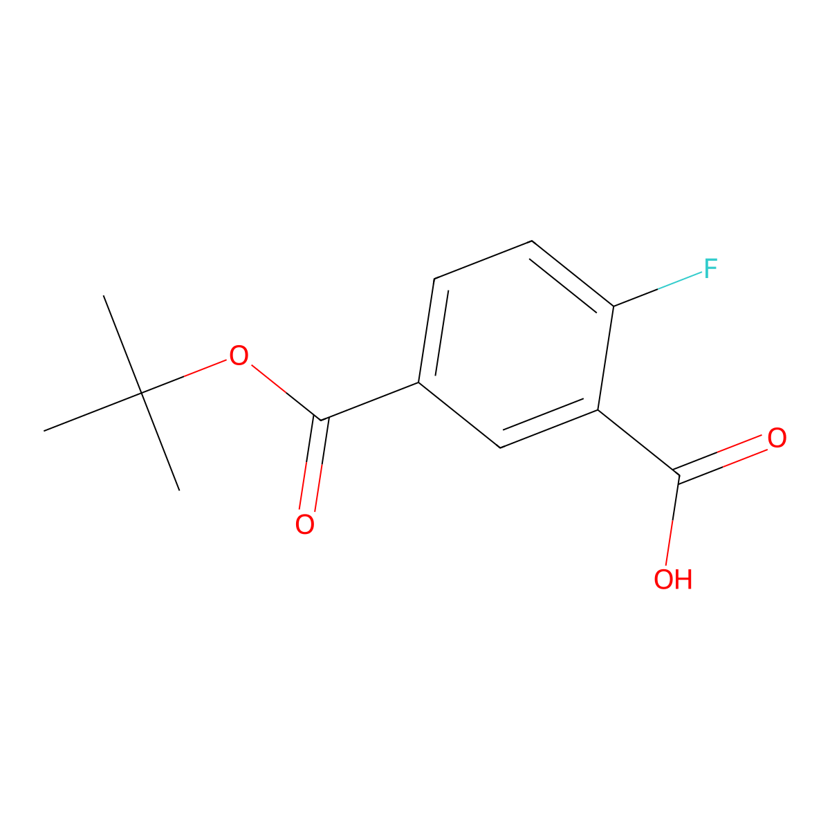 5-[(Tert-butoxy)carbonyl]-2-fluorobenzoic acid molecular structure, CAS 2171866-46-7