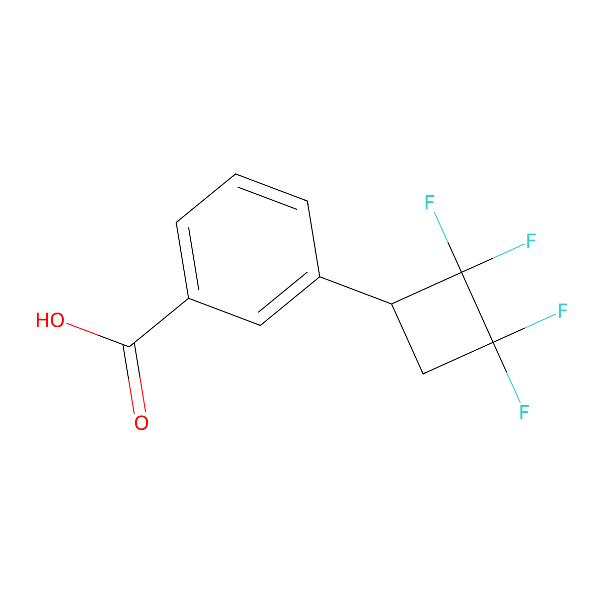 3-(2,2,3,3-Tetrafluorocyclobutyl)benzoic acid molecular structure, CAS 2171866-59-2