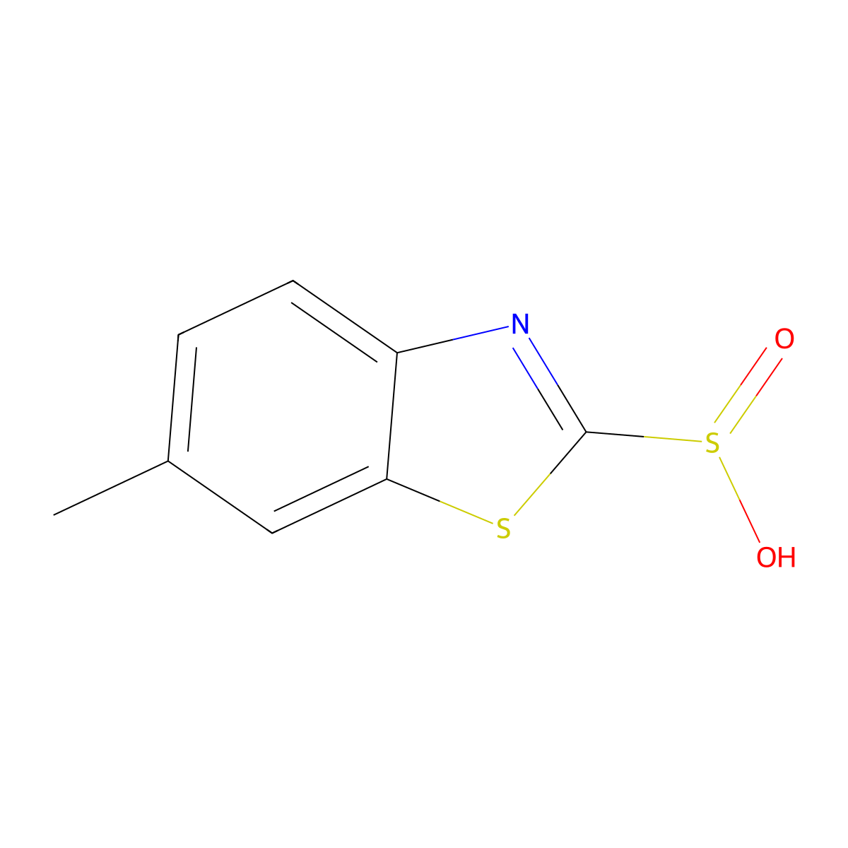 6-Methyl-1,3-benzothiazole-2-sulfinic acid molecular structure, CAS 2171866-71-8