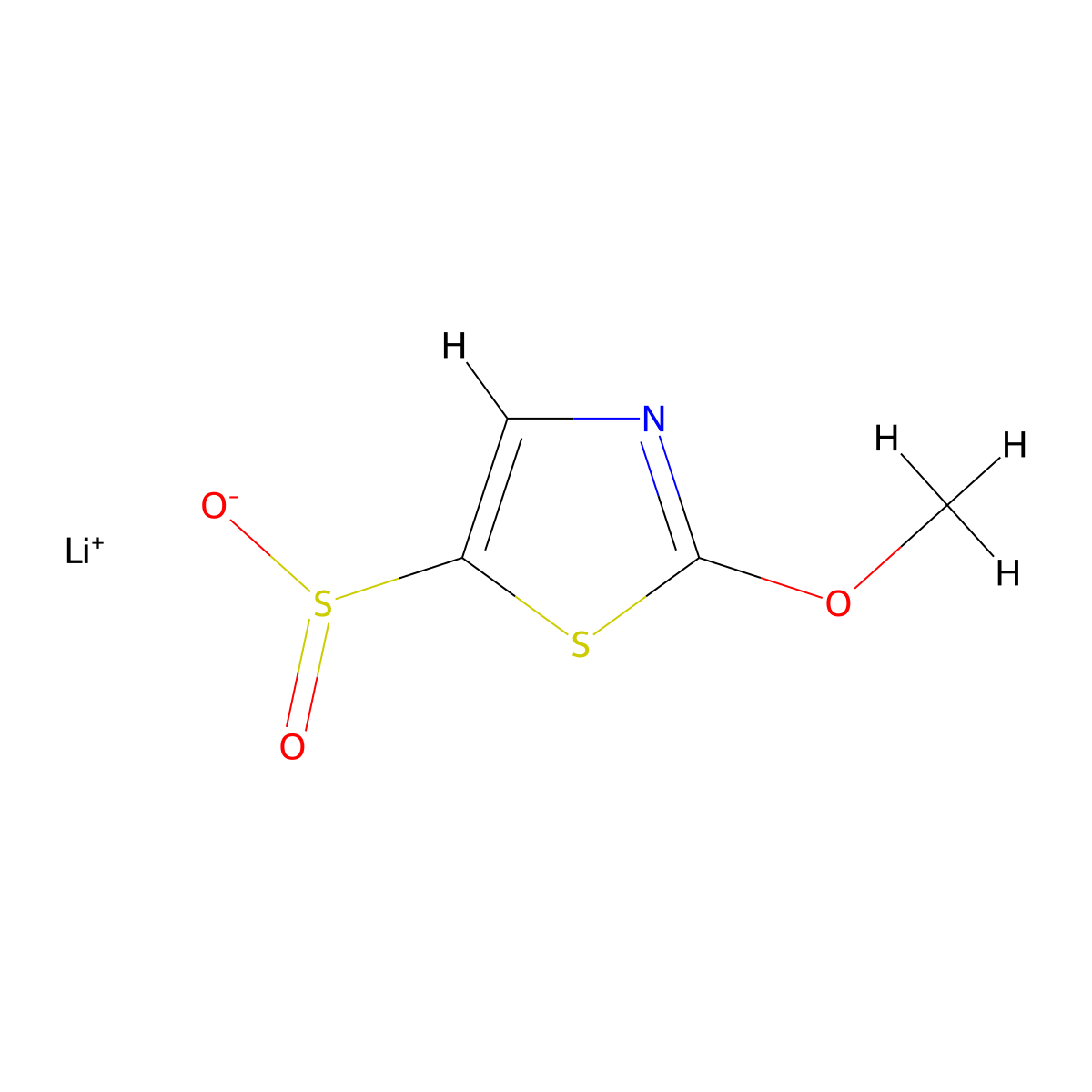 Lithium(1+) ion 2-methoxy-1,3-thiazole-5-sulfinate molecular structure, CAS 2171866-84-3