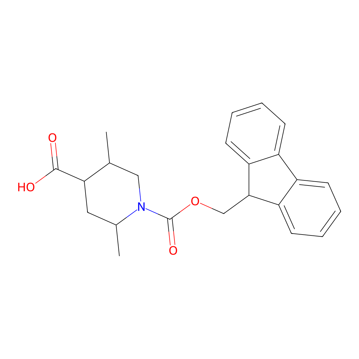 1-[(9H-fluoren-9-ylmethoxy)carbonyl]-2,5-dimethylpiperidine-4-carboxylic acid molecular structure, CAS 2171868-65-6