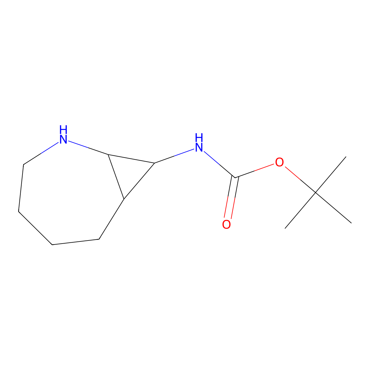 Tert-butyl n-{2-azabicyclo[5.1.0]octan-8-yl}carbamate molecular structure, CAS 2171869-46-6