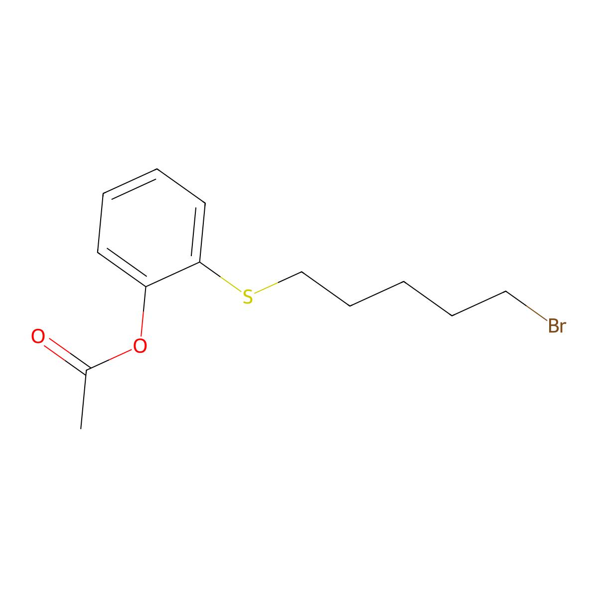 2-[(5-Bromopentyl)sulfanyl]phenyl acetate molecular structure, CAS 217187-61-6