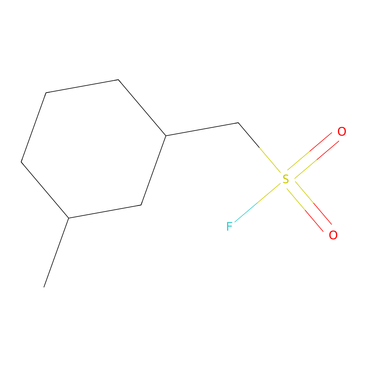 (3-Methylcyclohexyl)methanesulfonyl fluoride molecular structure, CAS 2171870-47-4