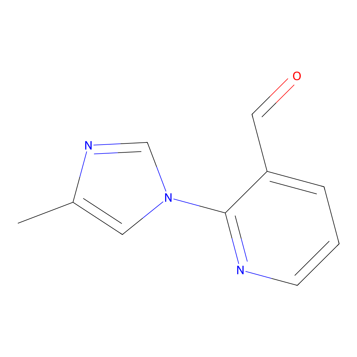 2-(4-methyl-1H-imidazol-1-yl)pyridine-3-carbaldehyde molecular structure, CAS 2171871-44-4