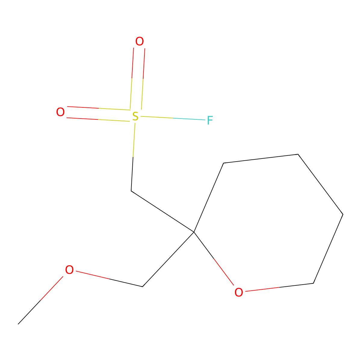 [2-(Methoxymethyl)oxan-2-yl]methanesulfonyl fluoride molecular structure, CAS 2171871-67-1