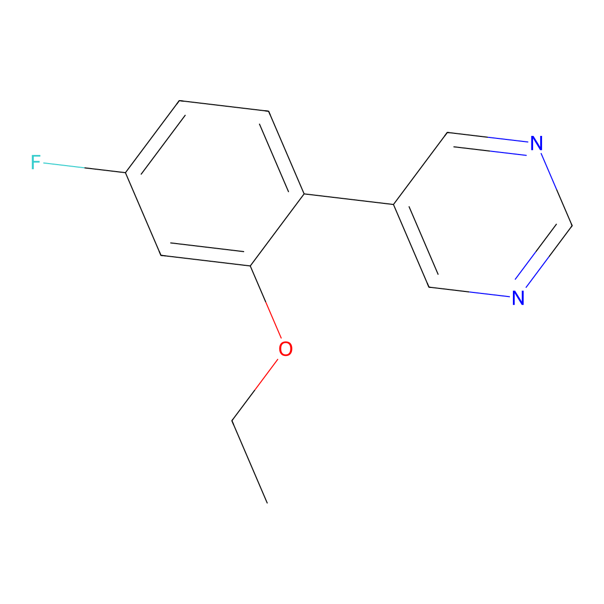 5-(2-Ethoxy-4-fluorophenyl)pyrimidine molecular structure, CAS 2171873-34-8