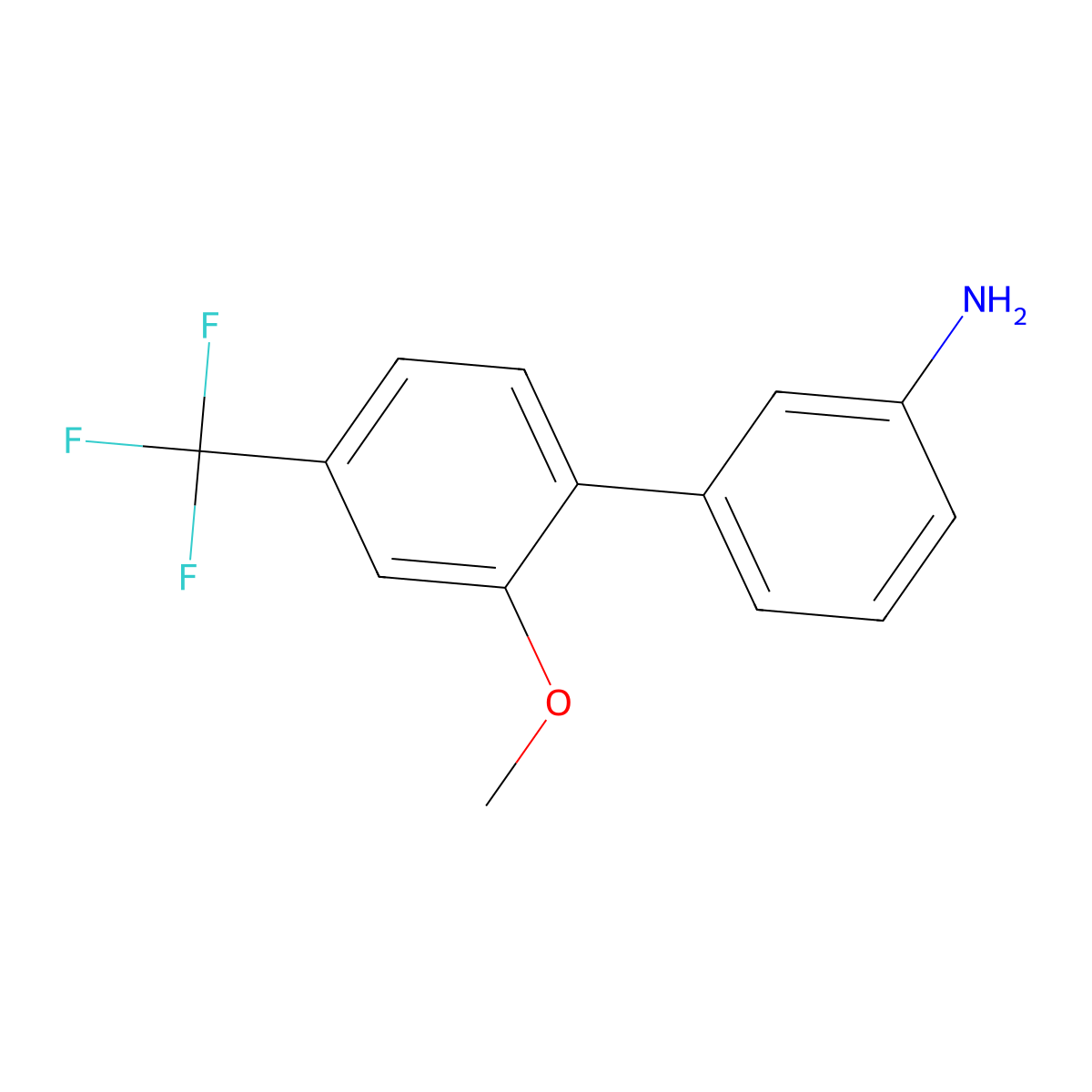 3-[2-Methoxy-4-(trifluoromethyl)phenyl]aniline molecular structure, CAS 2171873-41-7