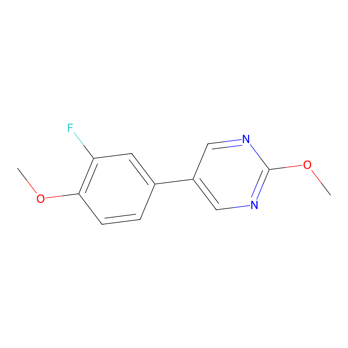5-(3-Fluoro-4-methoxyphenyl)-2-methoxypyrimidine molecular structure, CAS 2171875-82-2