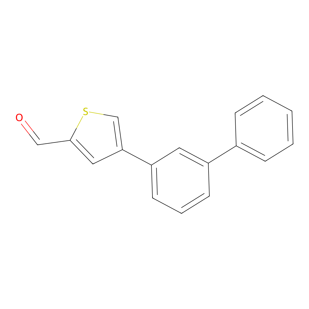4-(3-Phenylphenyl)thiophene-2-carbaldehyde molecular structure, CAS 2171875-95-7