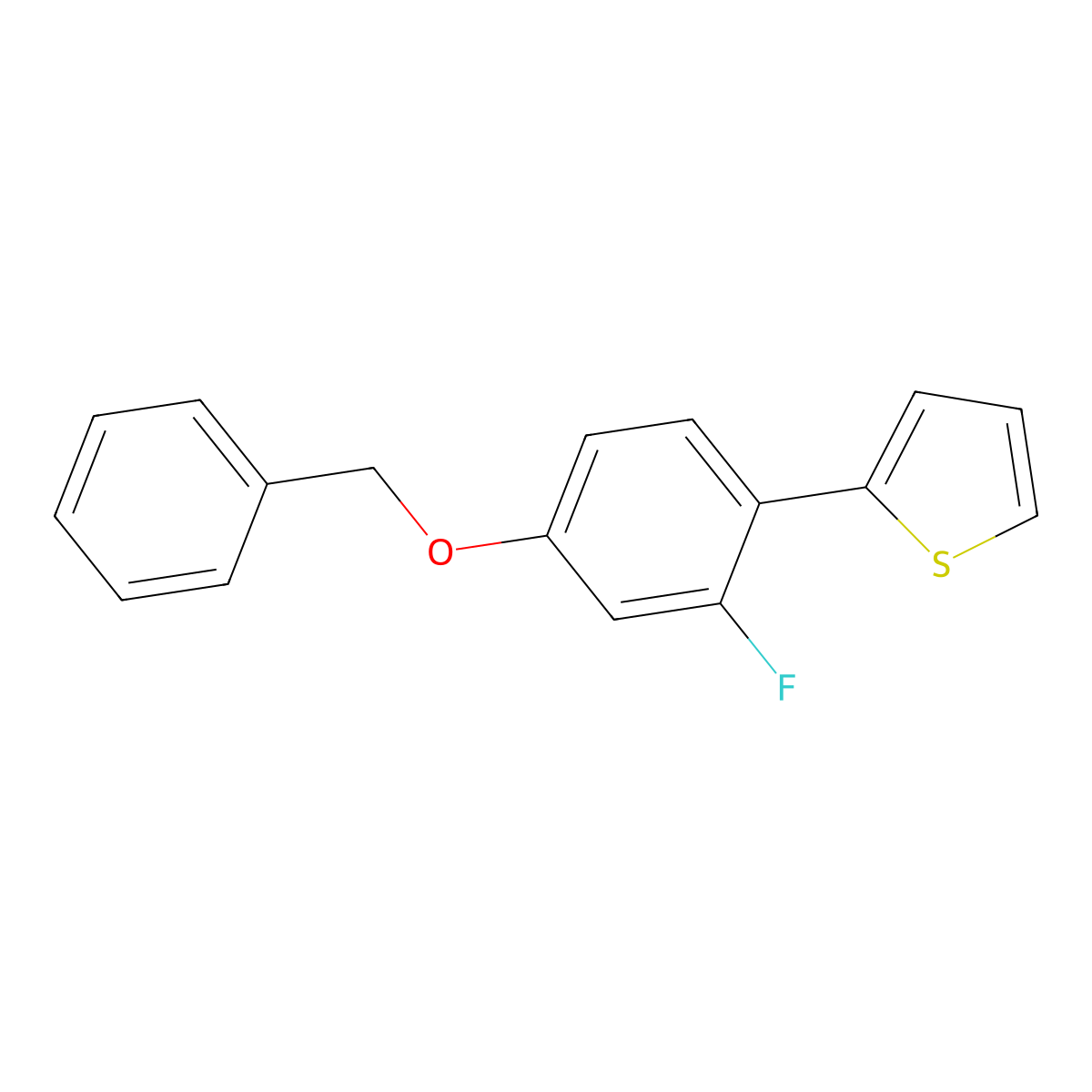 2-[4-(Benzyloxy)-2-fluorophenyl]thiophene molecular structure, CAS 2171877-55-5