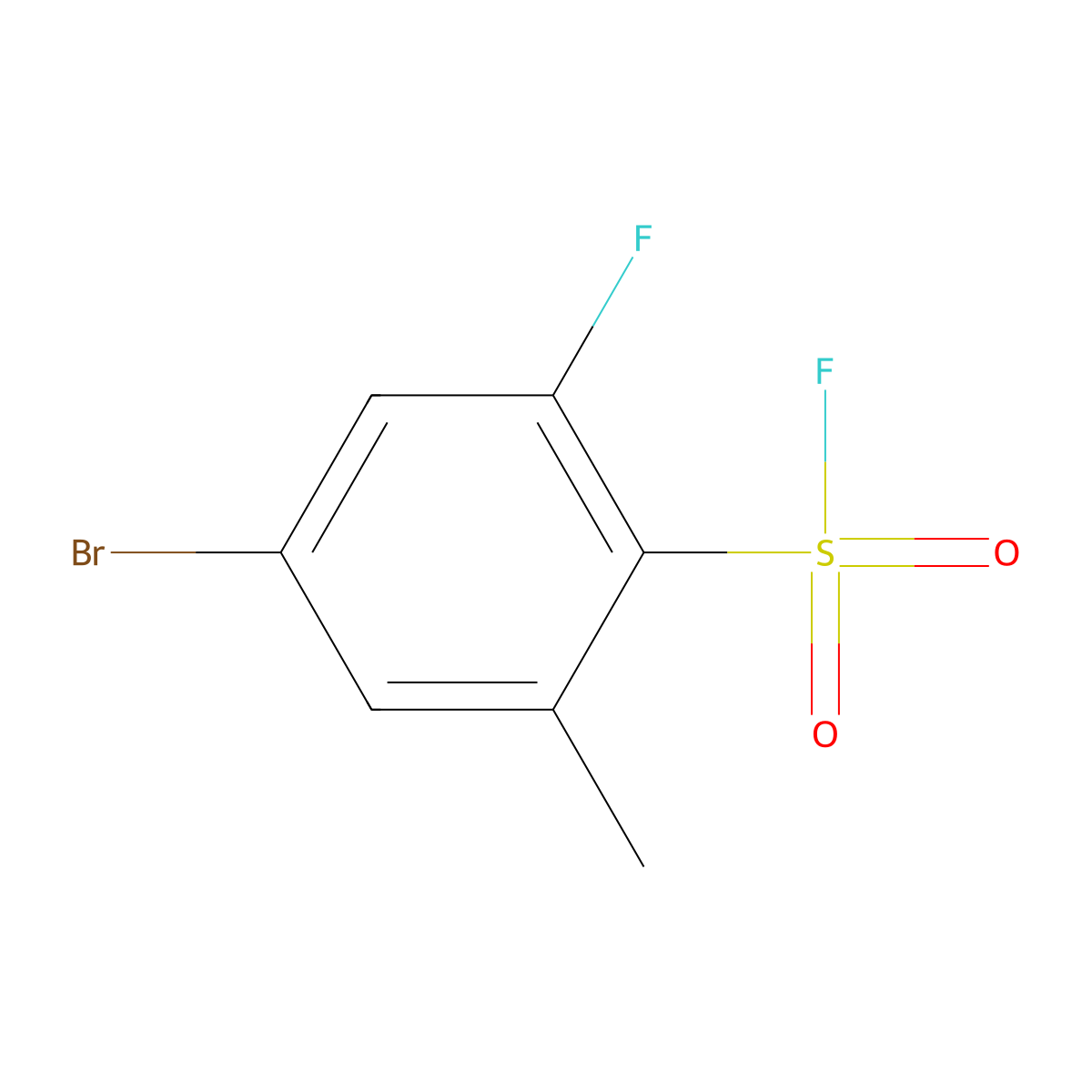 4-Bromo-2-fluoro-6-methylbenzene-1-sulfonyl fluoride molecular structure, CAS 2171877-82-8