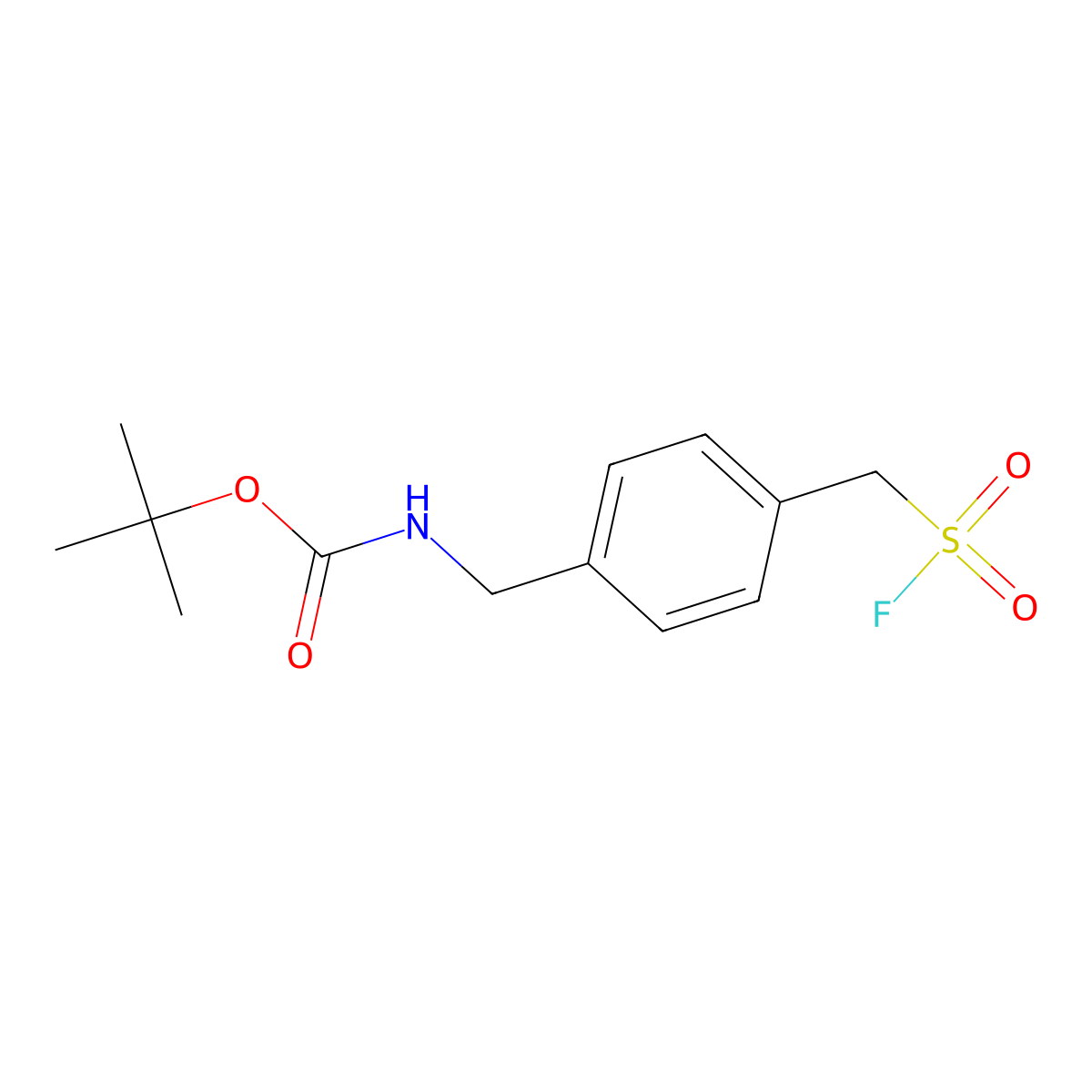 tert-butyl N-({4-[(fluorosulfonyl)methyl]phenyl}methyl)carbamate molecular structure, CAS 2171877-85-1