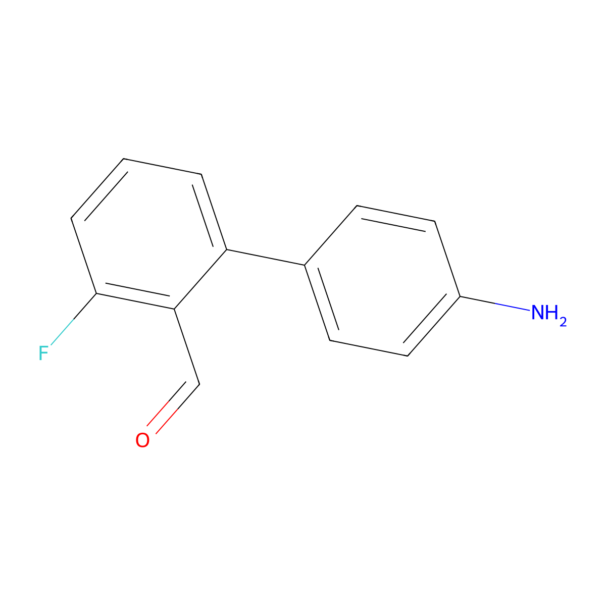 2-(4-Aminophenyl)-6-fluorobenzaldehyde molecular structure, CAS 2171879-59-5
