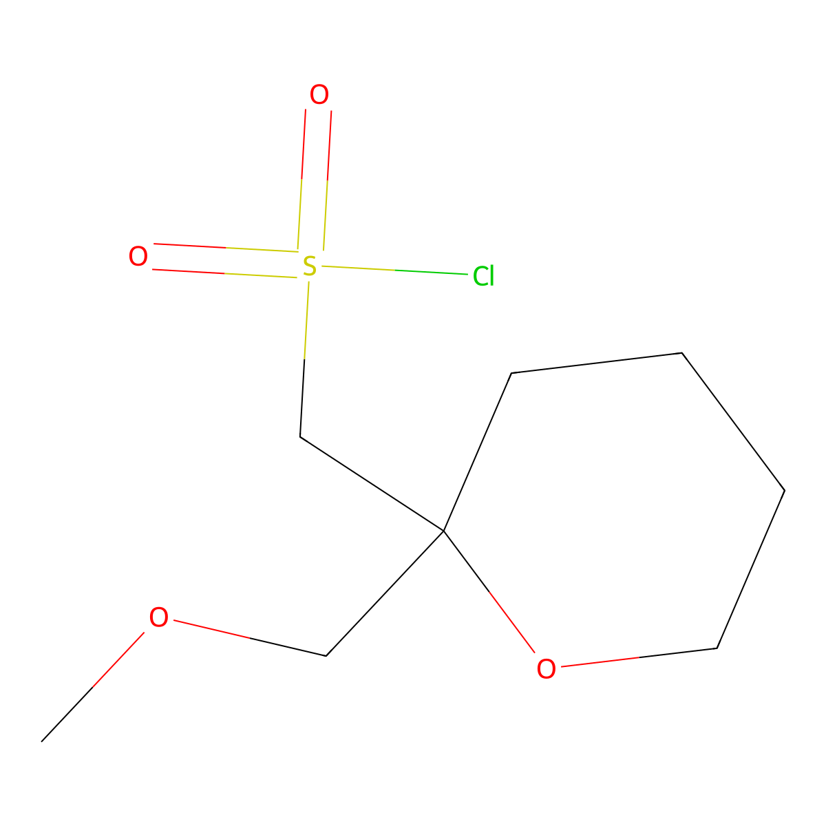 [2-(Methoxymethyl)oxan-2-yl]methanesulfonyl chloride molecular structure, CAS 2171879-79-9