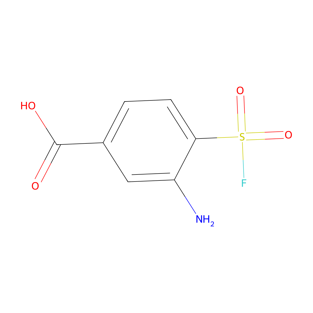 3-Amino-4-(fluorosulfonyl)benzoic acid molecular structure, CAS 2171879-95-9