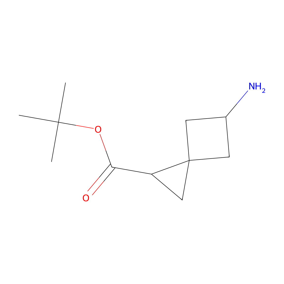 Tert-butyl 5-aminospiro[2.3]hexane-1-carboxylate molecular structure, CAS 2171881-58-4