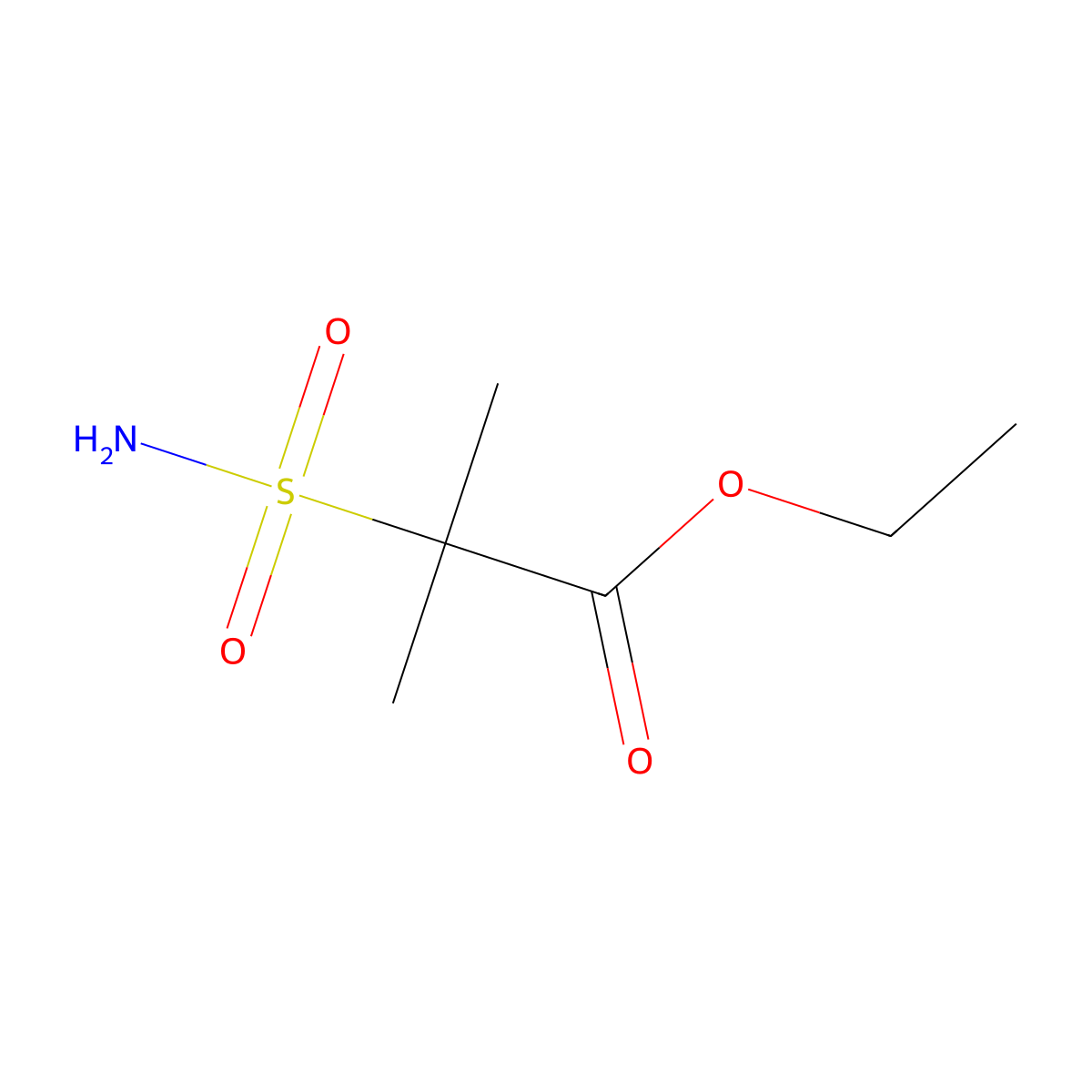 Ethyl 2-methyl-2-sulfamoylpropanoate molecular structure, CAS 2171882-32-7