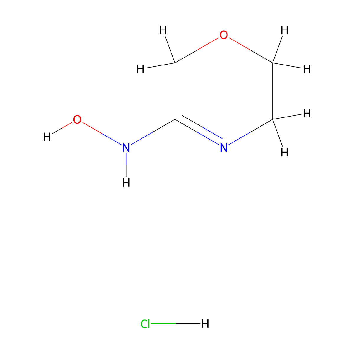 N-(5,6-Dihydro-2H-1,4-oxazin-3-yl)hydroxylamine hydrochloride molecular structure, CAS 2171883-37-5