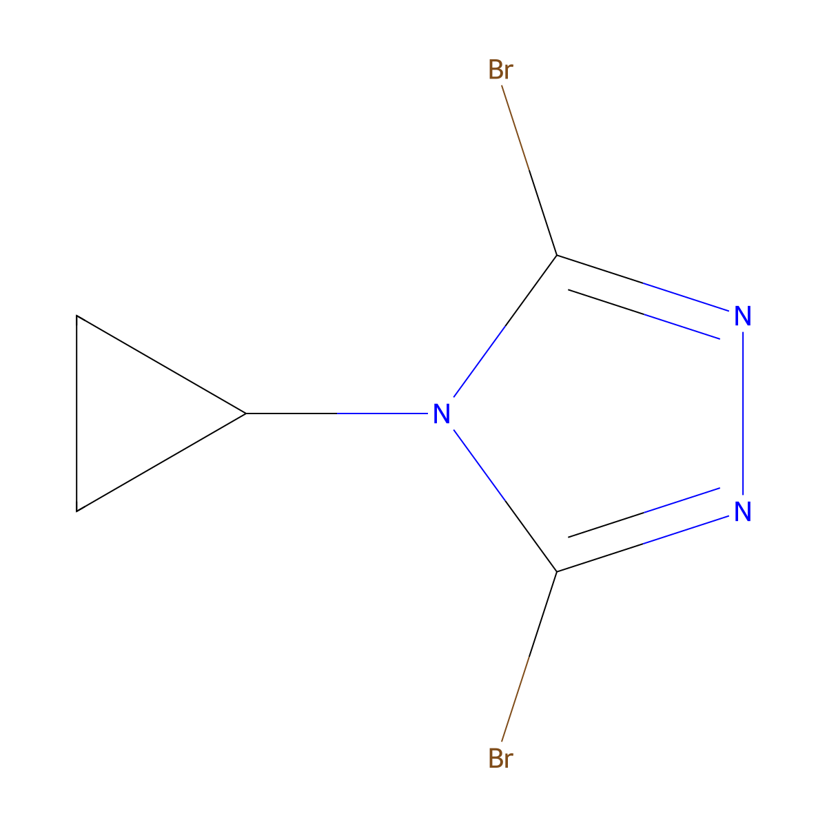 3,5-dibromo-4-cyclopropyl-4H-1,2,4-triazole molecular structure, CAS 2171888-21-2
