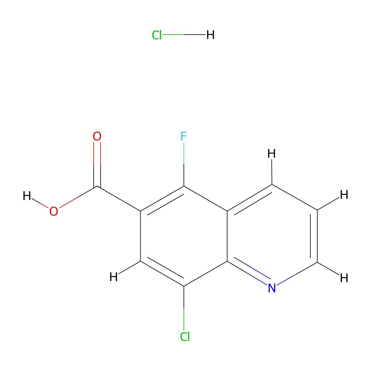 8-Chloro-5-fluoroquinoline-6-carboxylic acid hydrochloride molecular structure, CAS 2171888-34-7