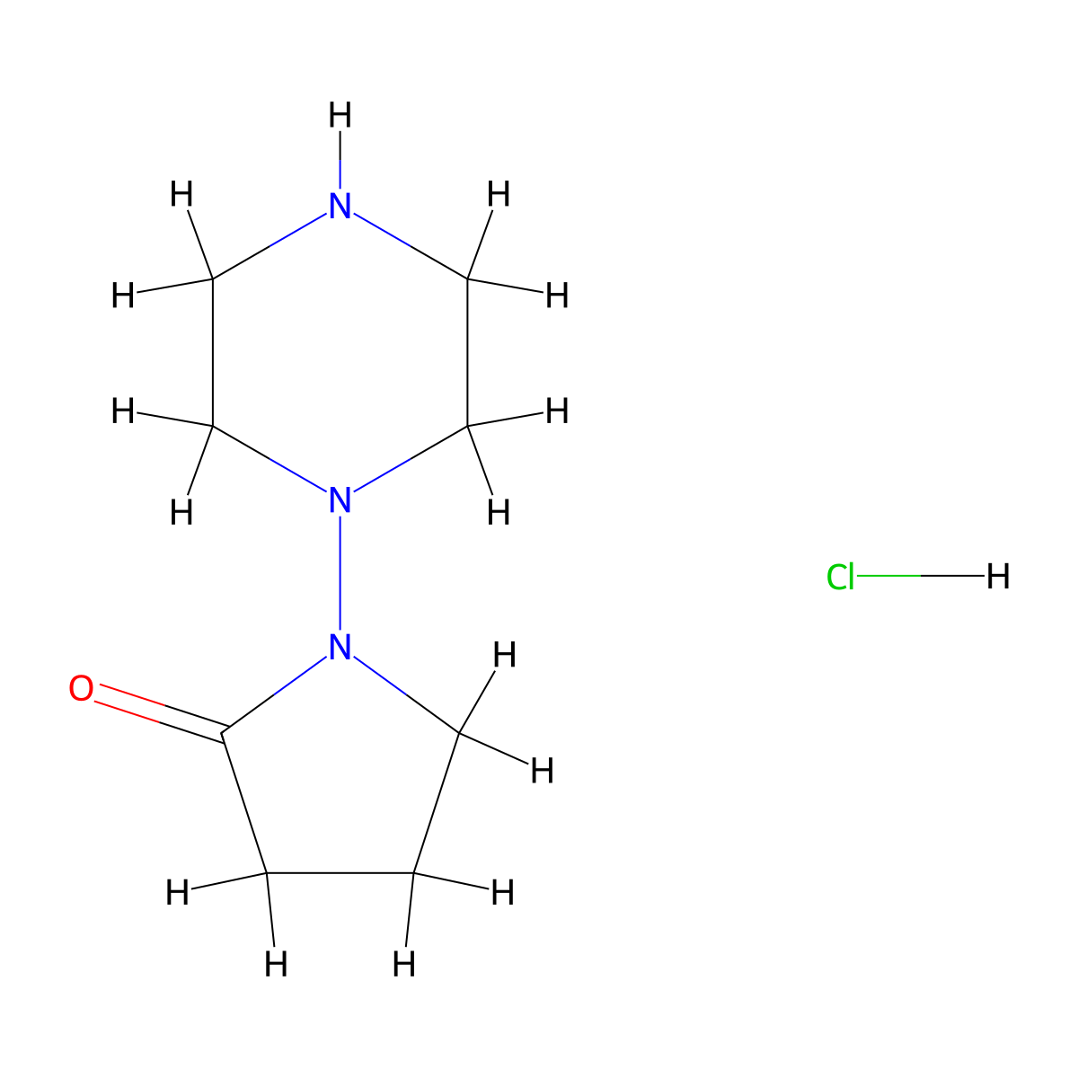 1-(Piperazin-1-yl)pyrrolidin-2-one hydrochloride molecular structure, CAS 2171890-01-8