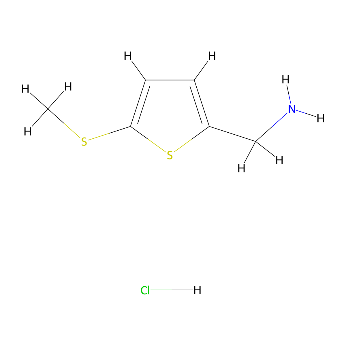 [5-(Methylsulfanyl)thiophen-2-yl]methanamine hydrochloride molecular structure, CAS 2171890-04-1