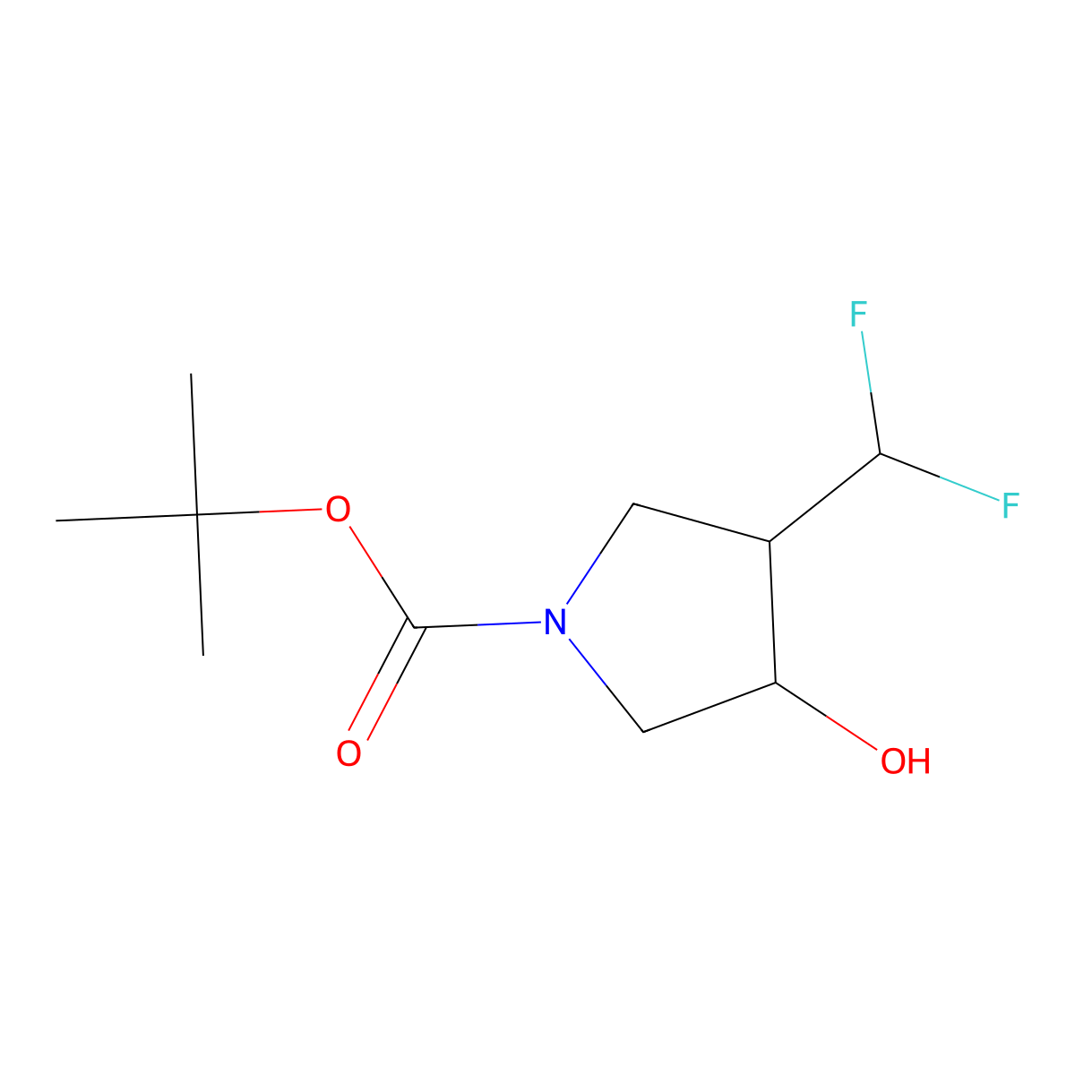 tert-Butyl 3-(difluoromethyl)-4-hydroxypyrrolidine-1-carboxylate molecular structure, CAS 2171890-26-7