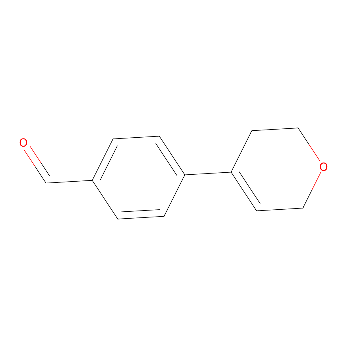 4-(3,6-dihydro-2H-pyran-4-yl)benzaldehyde molecular structure, CAS 2171894-28-1