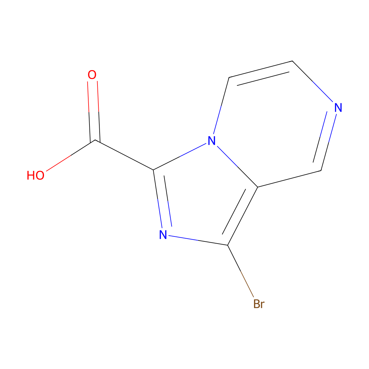 1-Bromoimidazo[1,5-a]pyrazine-3-carboxylic acid molecular structure, CAS 2171895-63-7