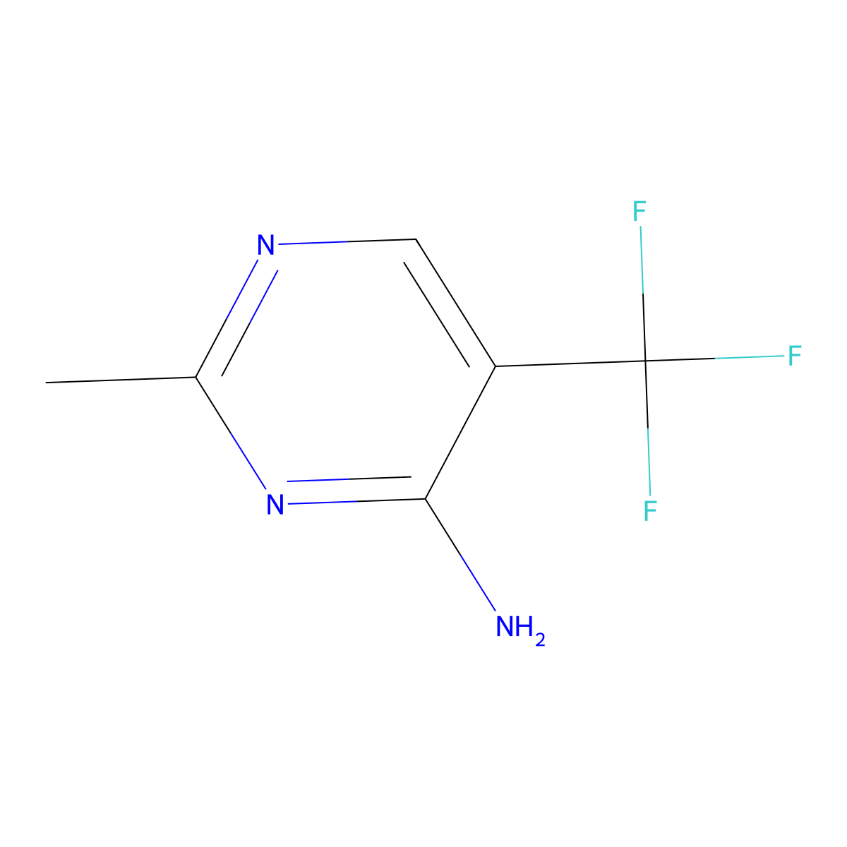 2-Methyl-5-(trifluoromethyl)pyrimidin-4-amine molecular structure, CAS 2171896-23-2